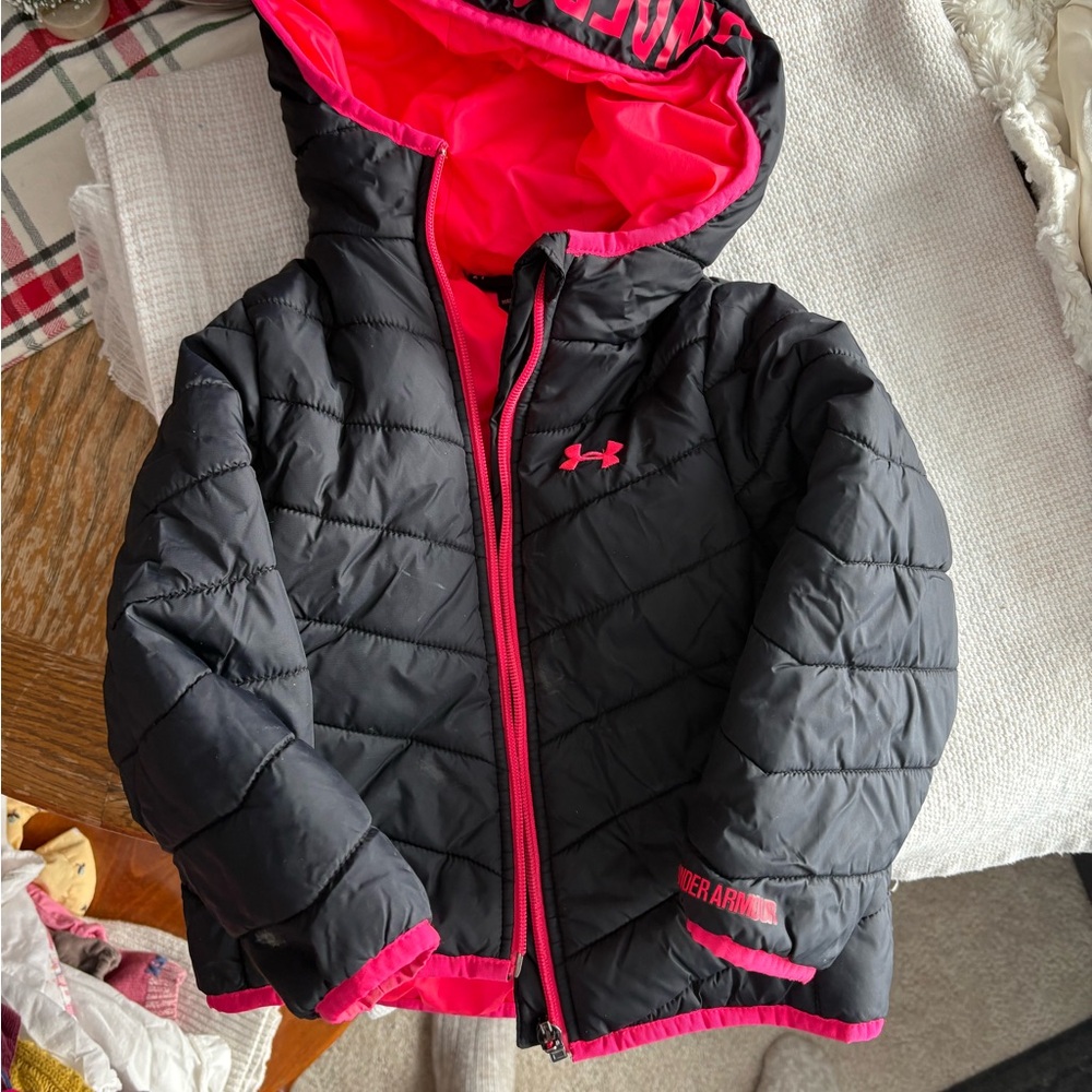 Under Armour Charcoal and Neon Pink Jacket
